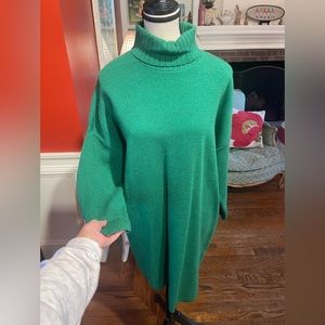 TUCKERNUCK Kelly Green Pomander Place, Size Large Turtleneck sweater Dress. NWOT